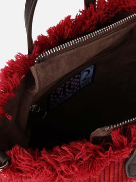 Mini Vanity burgundy corduroy handbag - MC2 Saint Barth