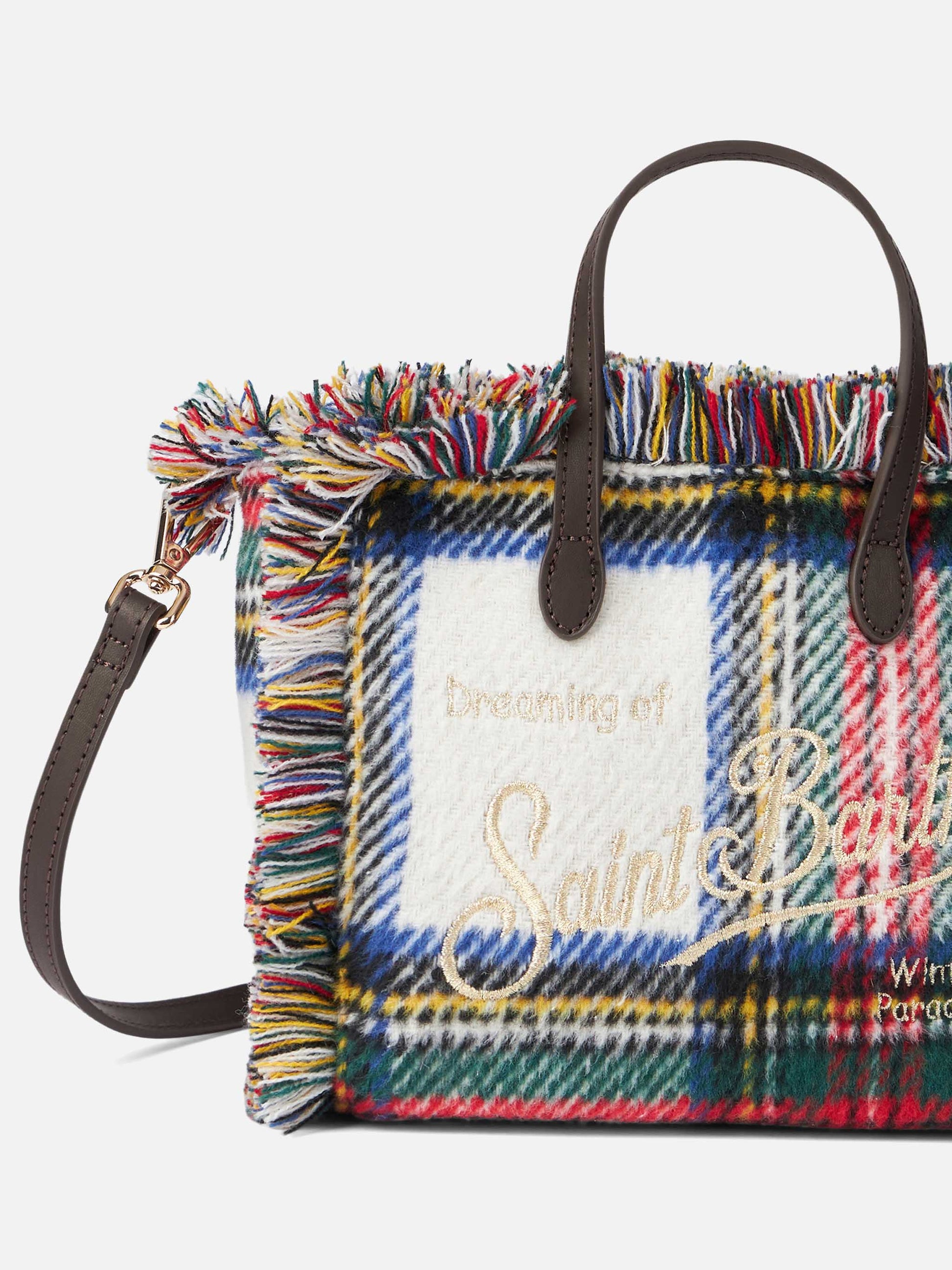 Mini Vanity wooly handbag with tartan pattern - MC2 Saint Barth