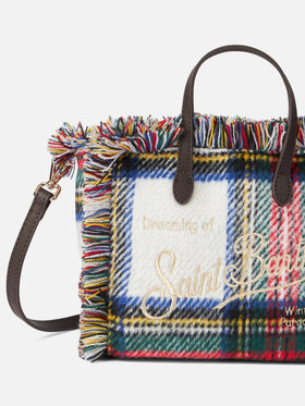 Mini Vanity wooly handbag with tartan pattern - MC2 Saint Barth