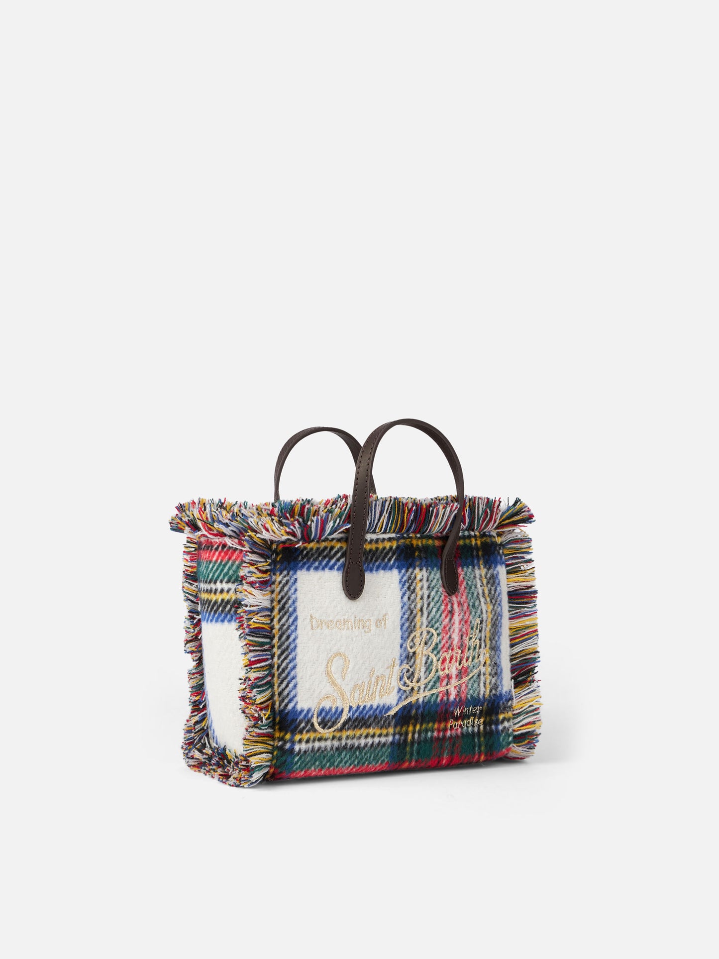 Mini Vanity wooly handbag with tartan pattern - MC2 Saint Barth