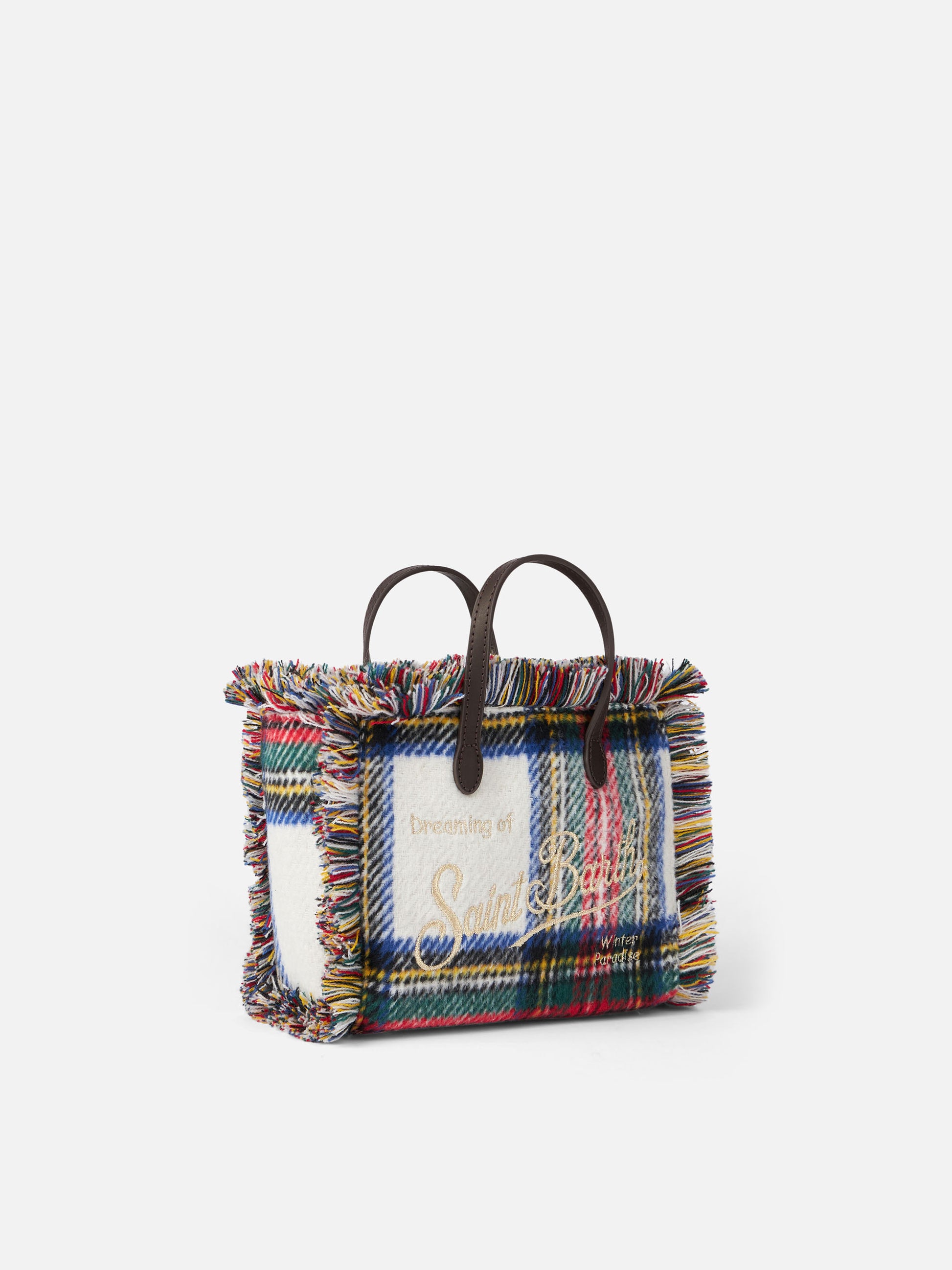 Mini Vanity wooly handbag with tartan pattern - MC2 Saint Barth