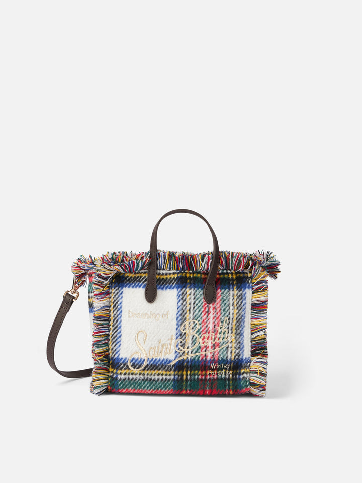 Mini Vanity wooly handbag with tartan pattern - MC2 Saint Barth