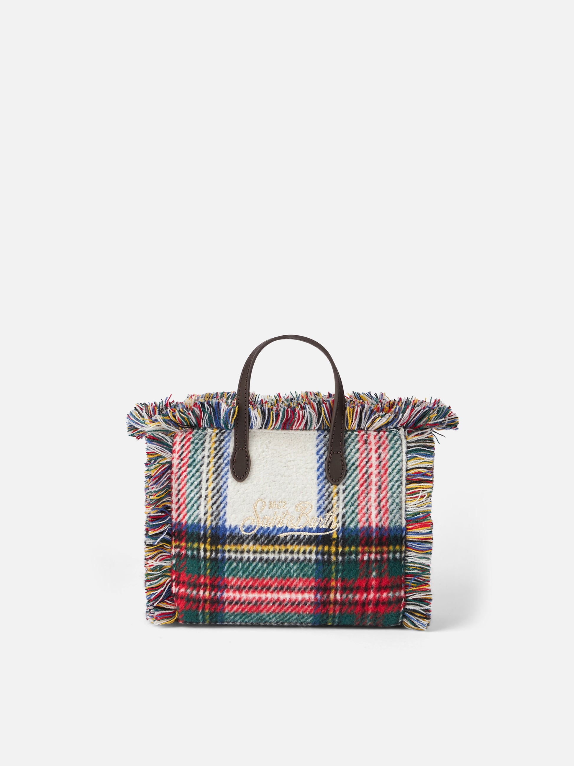 Mini Vanity wooly handbag with tartan pattern - MC2 Saint Barth