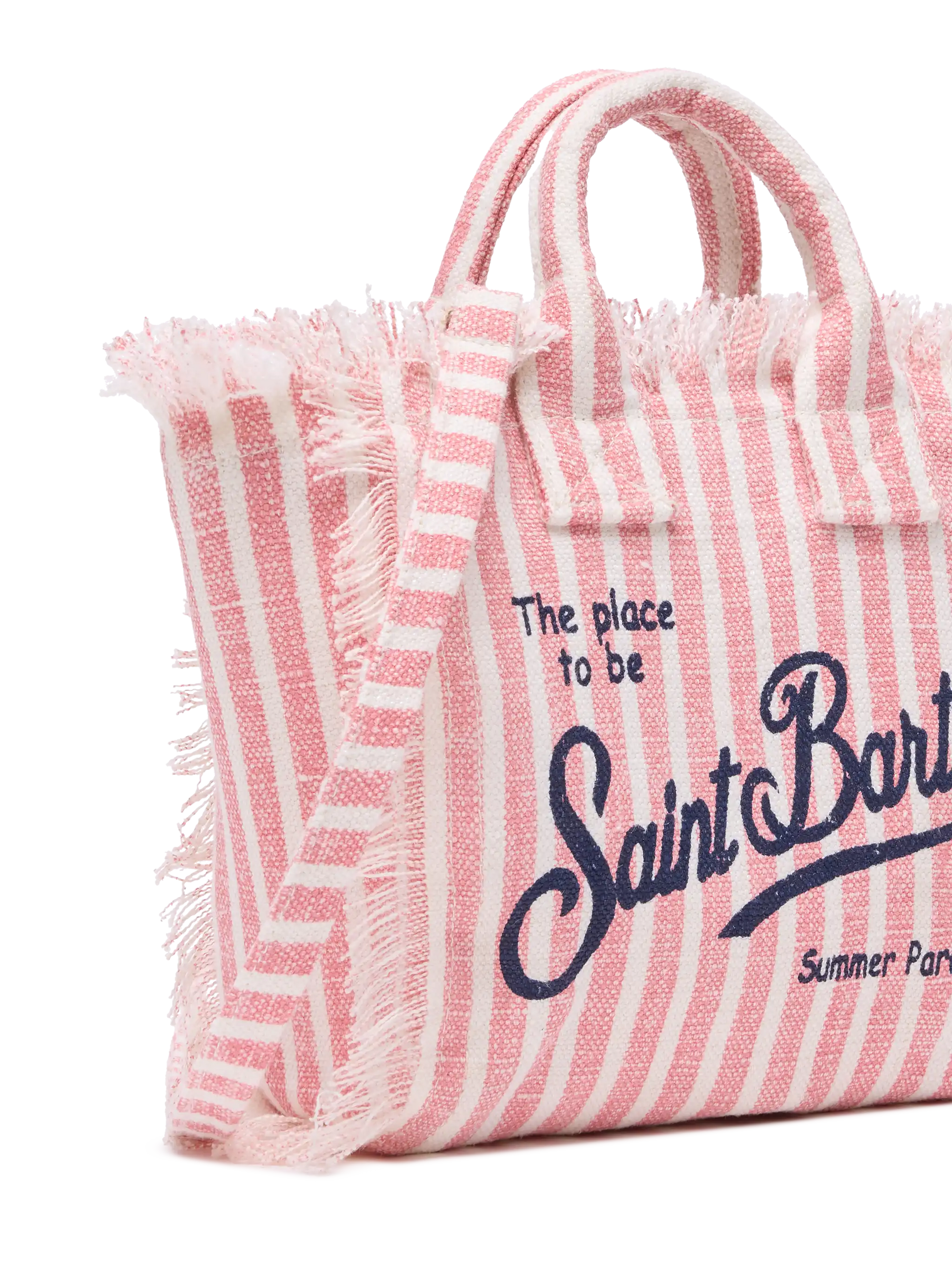 Mini Vanity Linen bag with striped print - MC2 Saint Barth