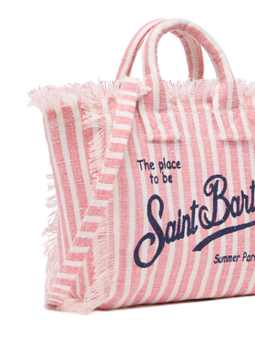 Mini Vanity Linen bag with striped print - MC2 Saint Barth
