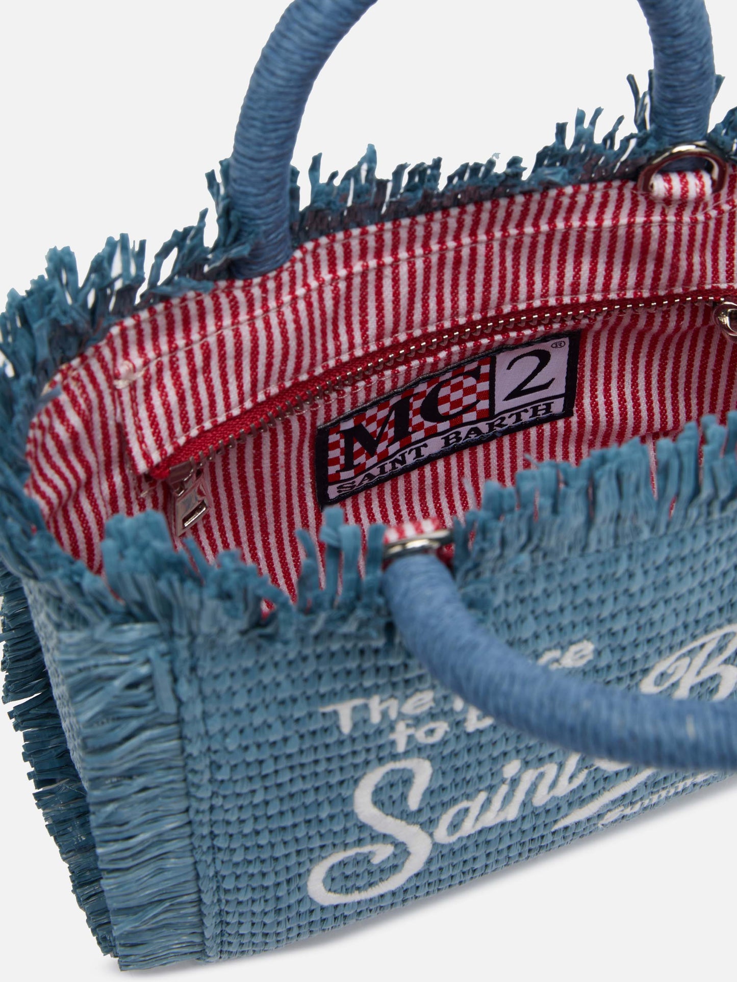 Denim Mini Vanity Straw effect bag - MC2 Saint Barth