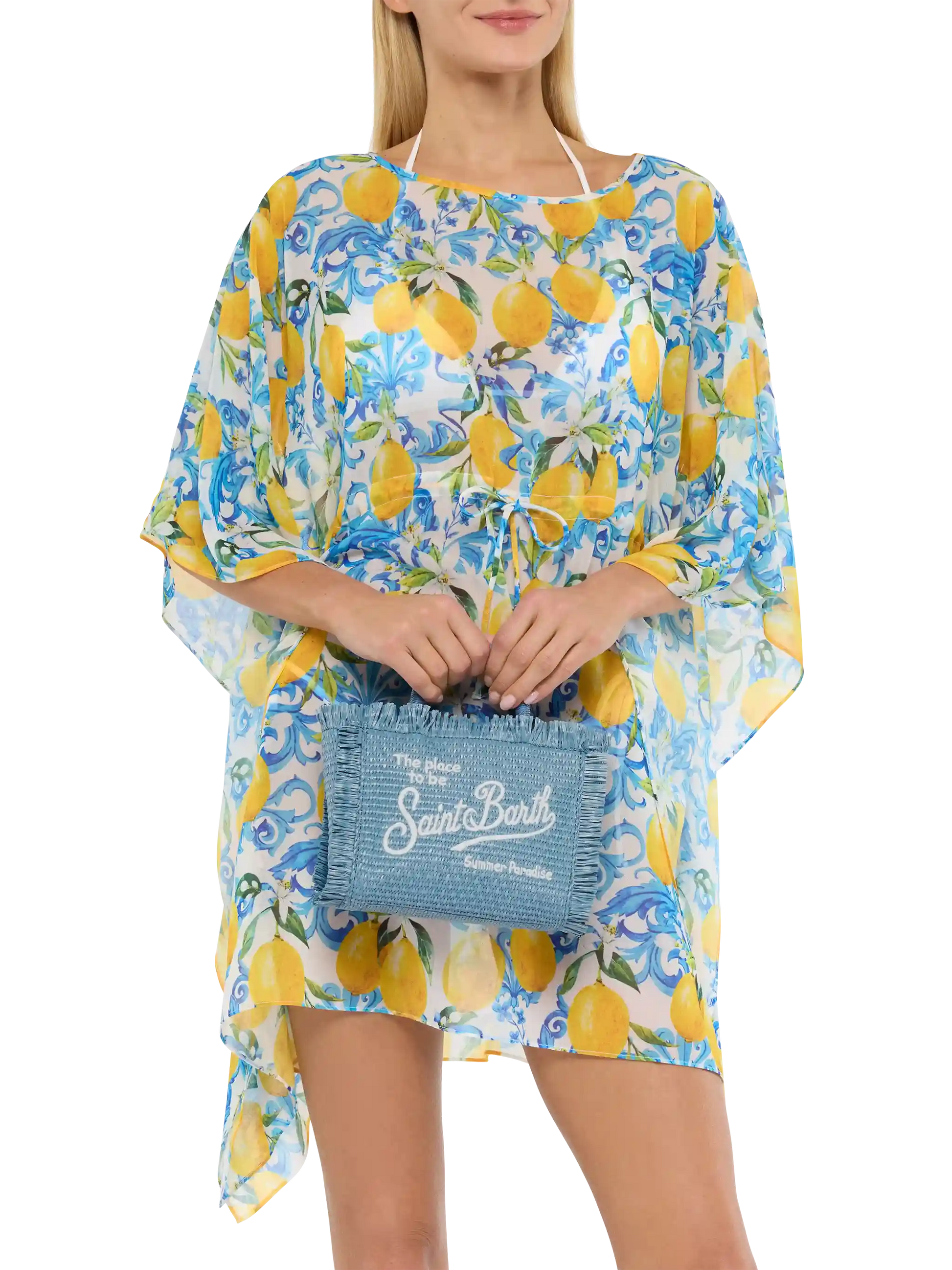 Denim Mini Vanity Straw effect bag - MC2 Saint Barth