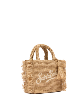 Mini Vanity Raffia Fringes bag with Saint Barth embroidery - MC2 Saint Barth
