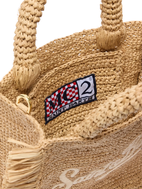 Mini Vanity Raffia Fringes bag with Saint Barth embroidery - MC2 Saint Barth