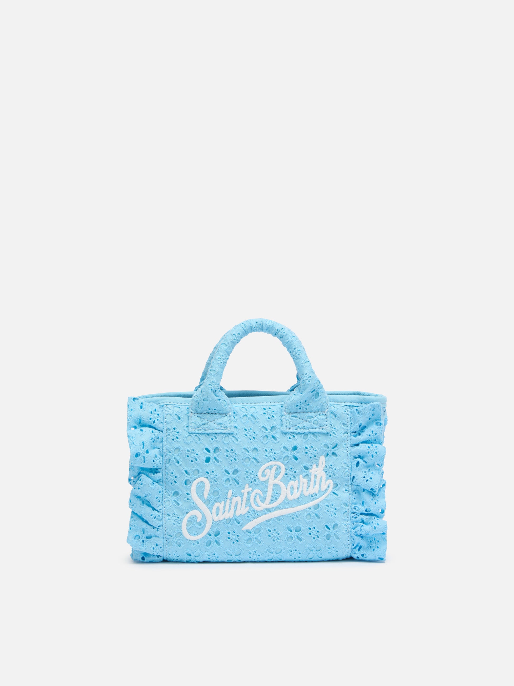 Light blue Sangallo lace Mini Vanity Volant bag - MC2 Saint Barth