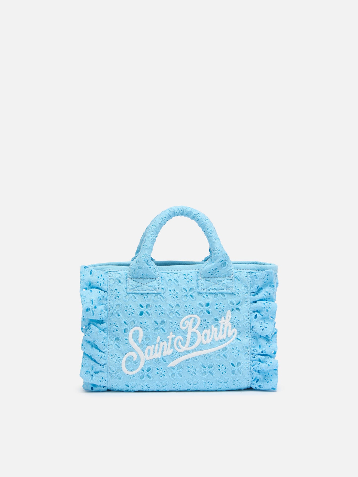 Light blue Sangallo lace Mini Vanity Volant bag