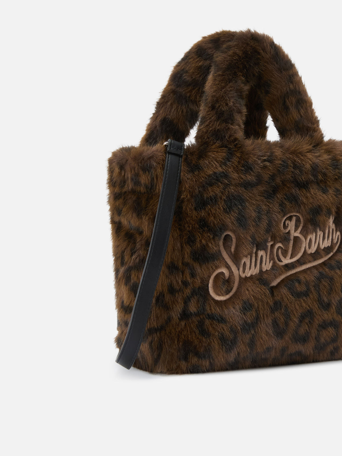 Mini Vanity Soft Tasche aus Kunstfell mit Leopardenprint 