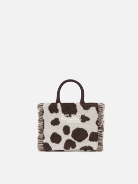 Vanity Mini Felt Handbag in cow-print wool blend