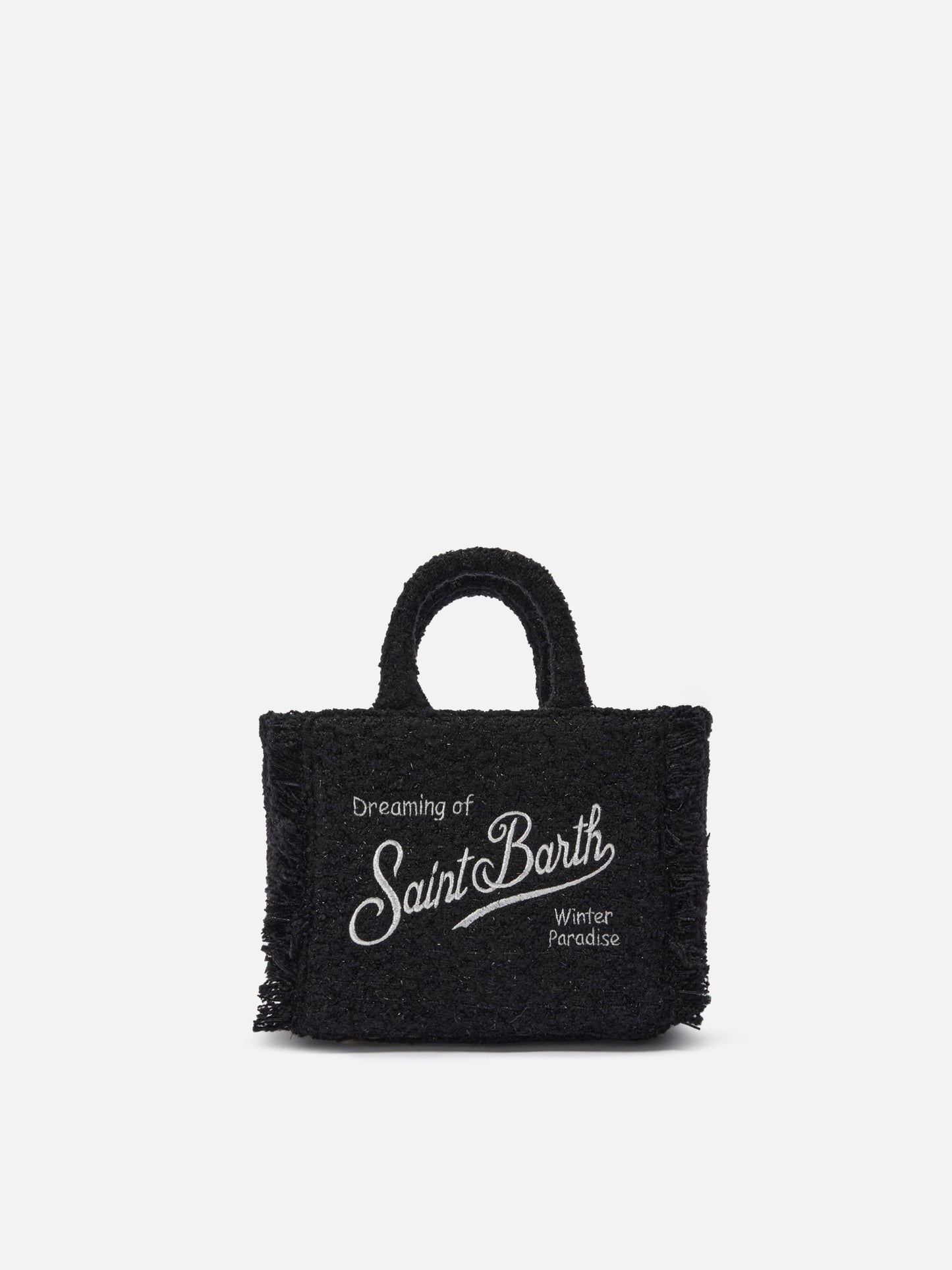 Borsa a mano Vanity Mini Tweed nera