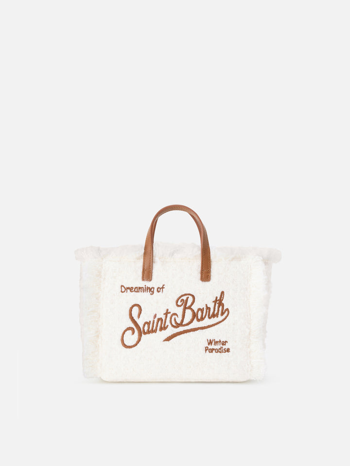 Mini sac Vanity Off white en tweed avec broderie logo 