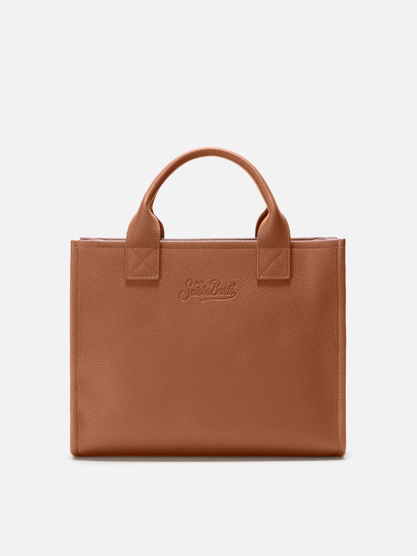 Große Vanity-Tasche, Schultertasche aus gehämmertem Kamelleder