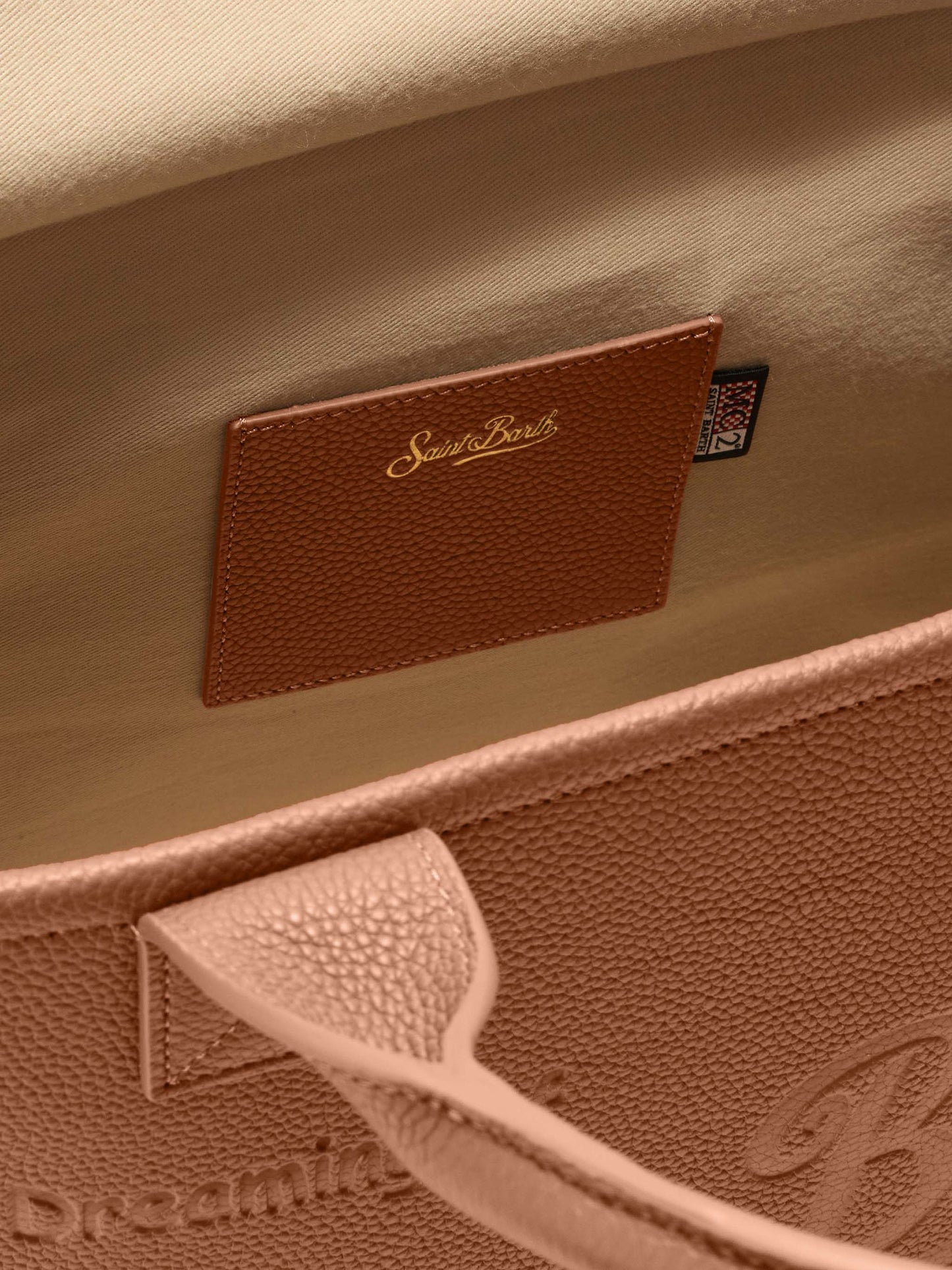 Große Vanity-Tasche, Schultertasche aus gehämmertem Kamelleder