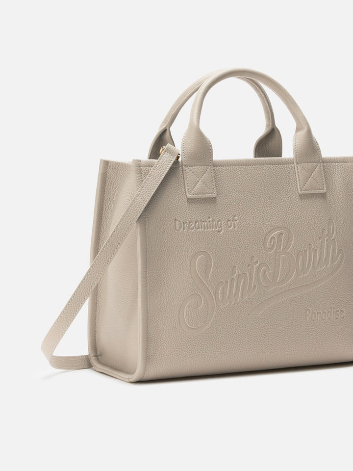Vanity Bag Large Shoulder Bag in white hammered leather