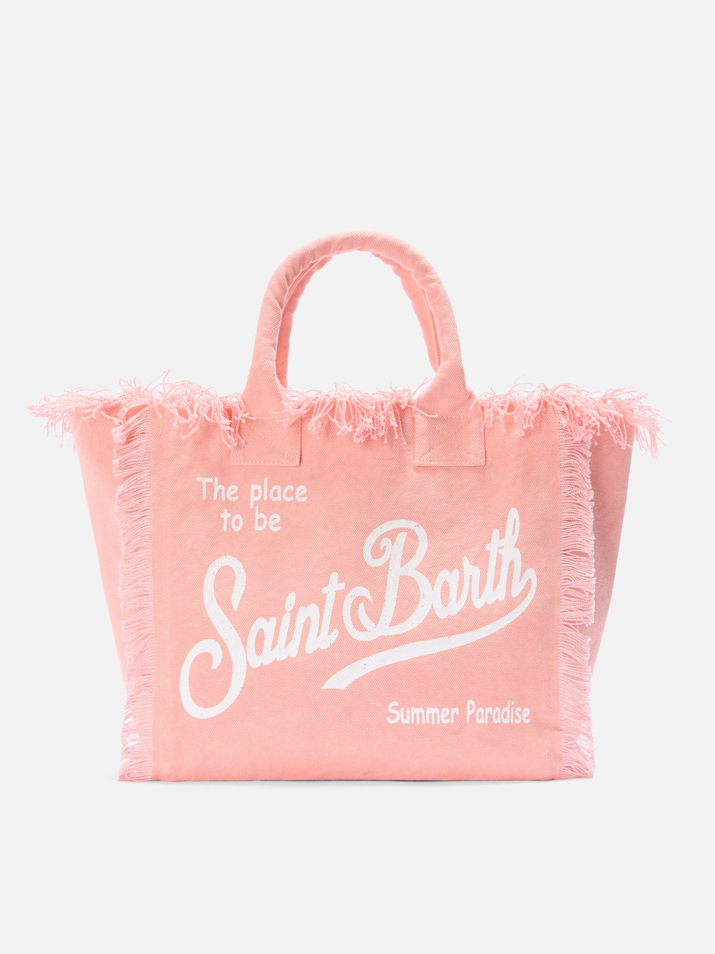 Orange canvas Vanity regular bag with fringes