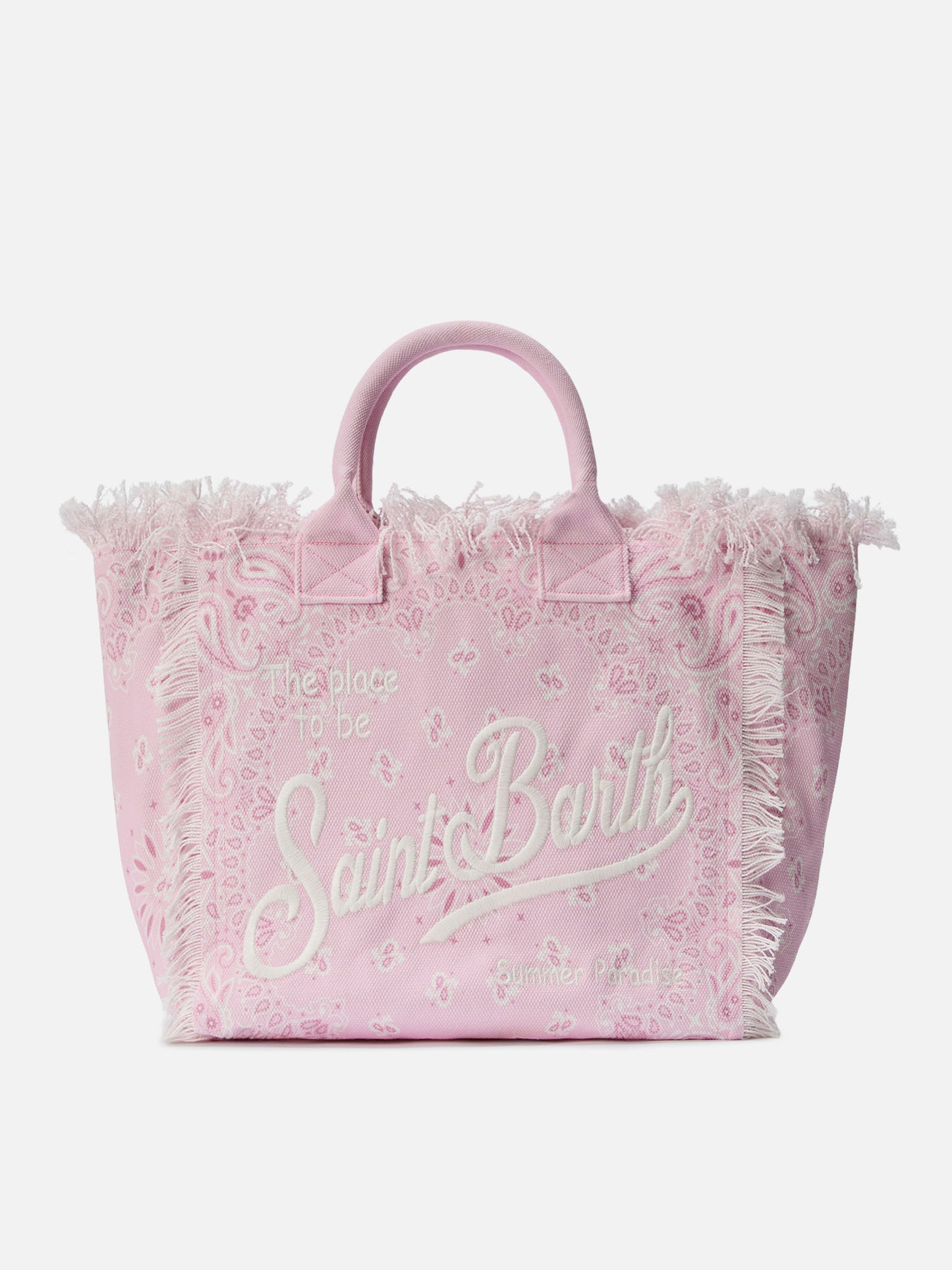 Neceser regular de lona rosa con estampado bandana 