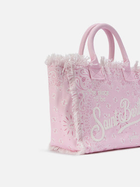 Neceser regular de lona rosa con estampado bandana 