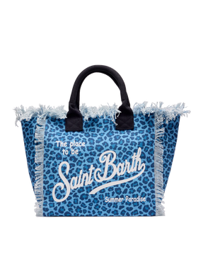 Cotton canvas Vanity tote bag with animalier print - MC2 Saint Barth