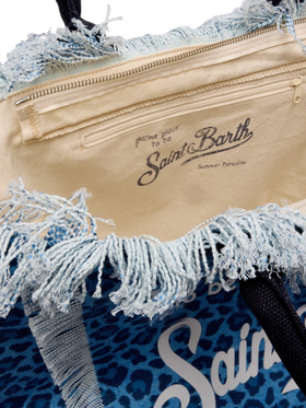 Cotton canvas Vanity tote bag with animalier print - MC2 Saint Barth