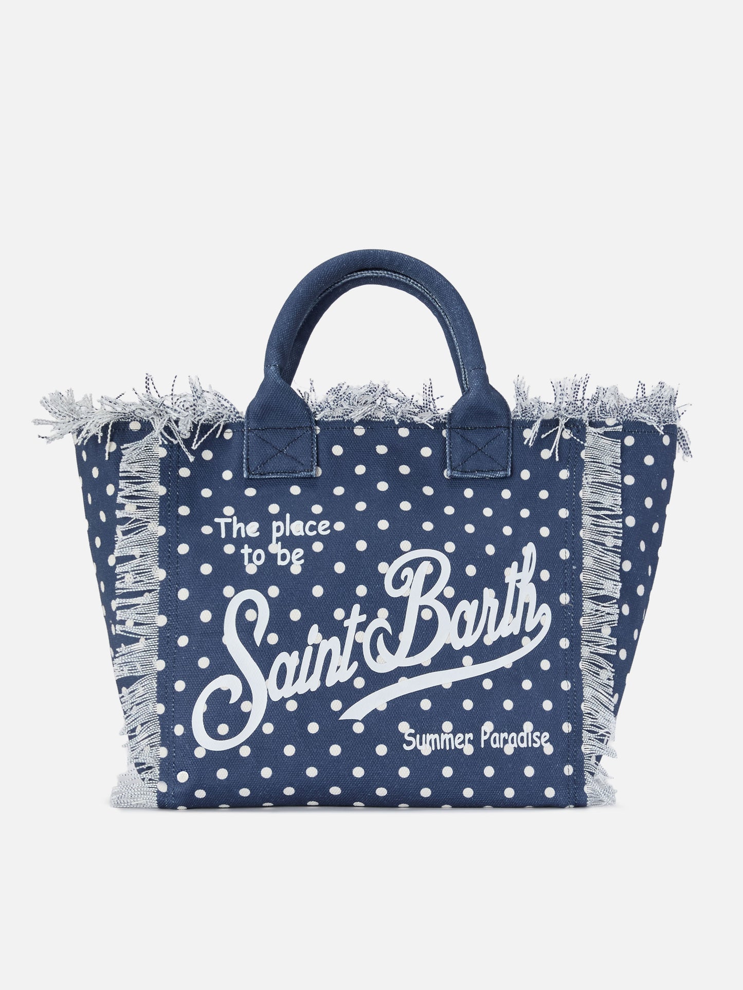 Vanity regular canvas bag with polka dot print