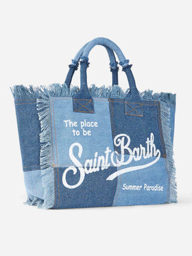 Denim patchwork cotton canvas Vanity tote bag - MC2 Saint Barth