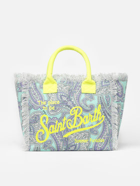 Einkaufstasche aus Baumwollcanvas mit Paisley-Print