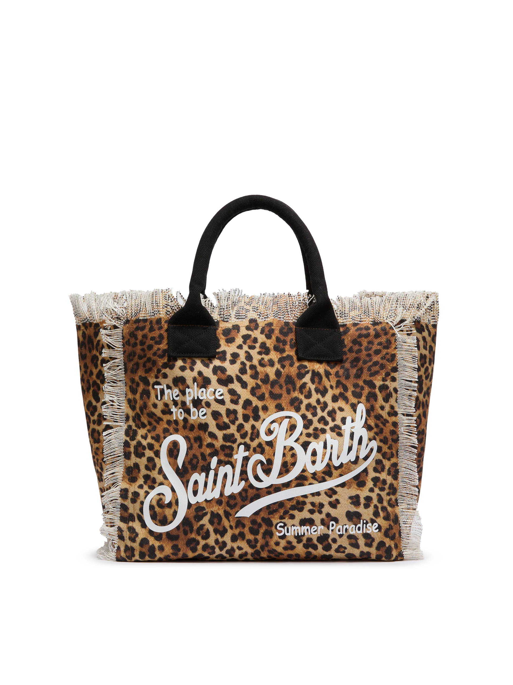 Cotton canvas Vanity tote bag with leopard print - MC2 Saint Barth