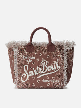 Vanity regular bag en toile marron avec imprimé bandana 