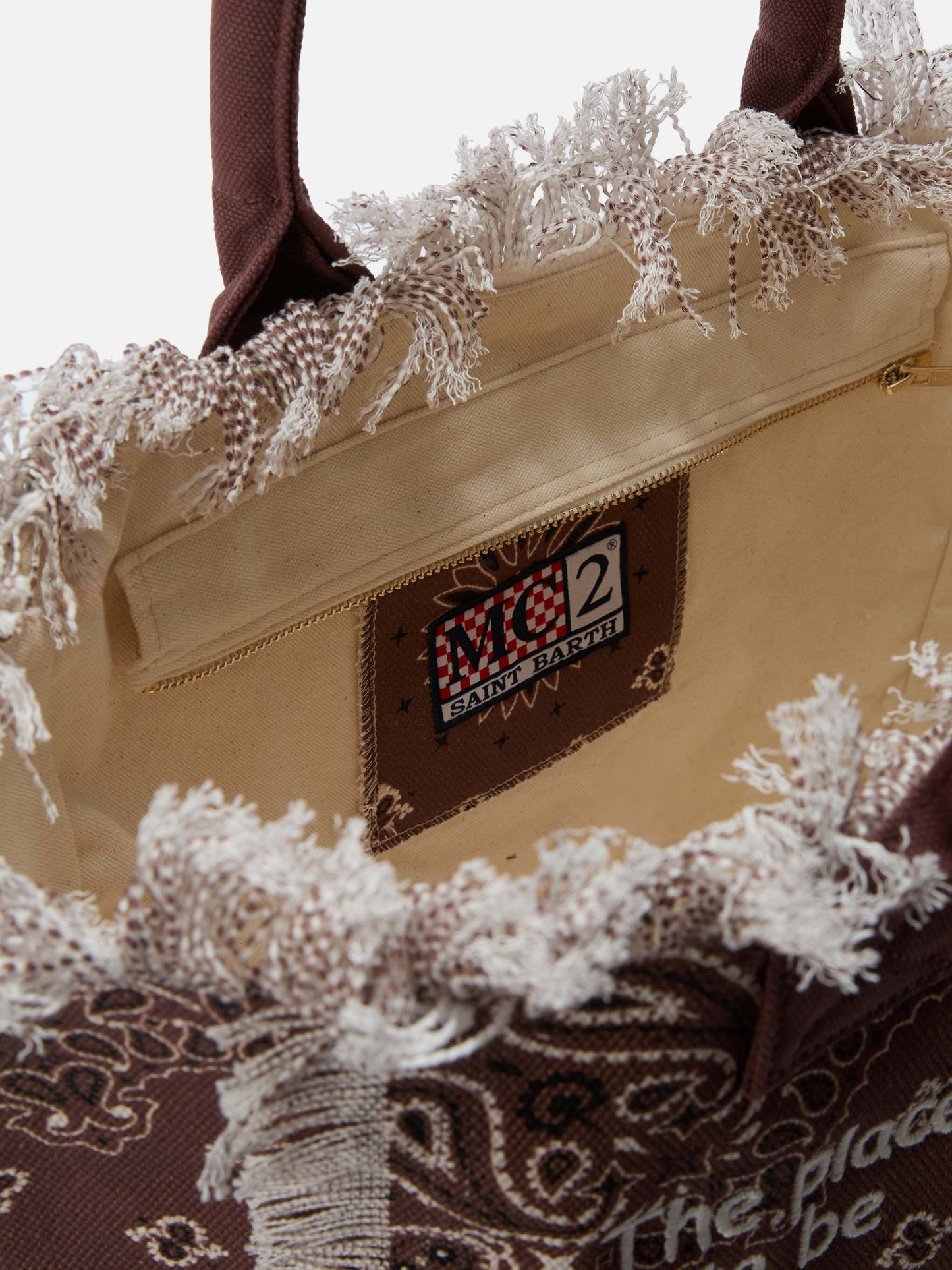 Vanity regular bag en toile marron avec imprimé bandana 