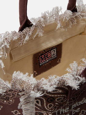 Vanity regular bag en toile marron avec imprimé bandana 