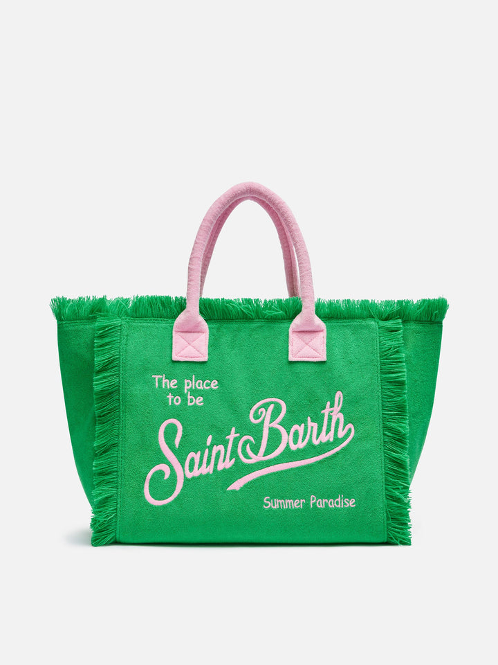 Green terry Vanity Sponge tote bag - MC2 Saint Barth