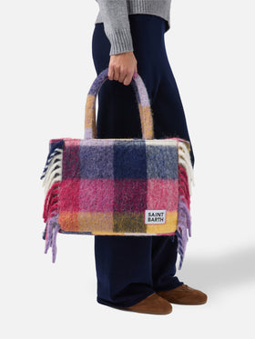 Schminkdecke, Schultertasche mit Karomuster