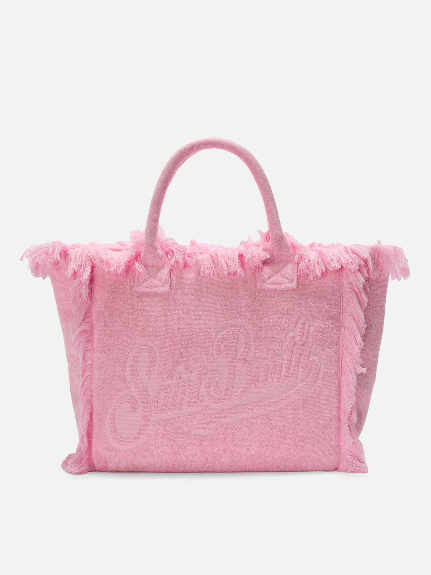Pink solid color terry effect Vanity regular bag