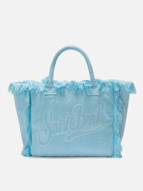 Light blue solid color terry effect Vanity regular bag