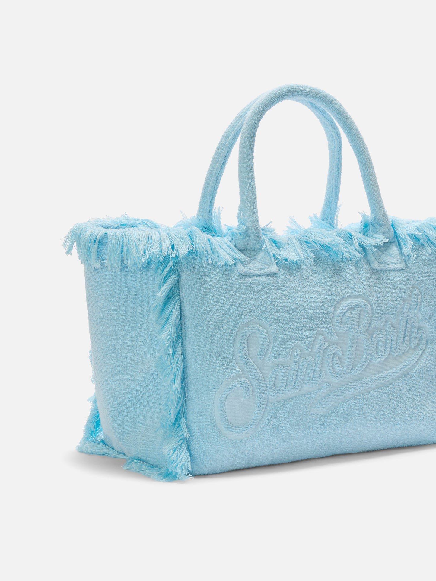 Light blue solid color terry effect Vanity regular bag