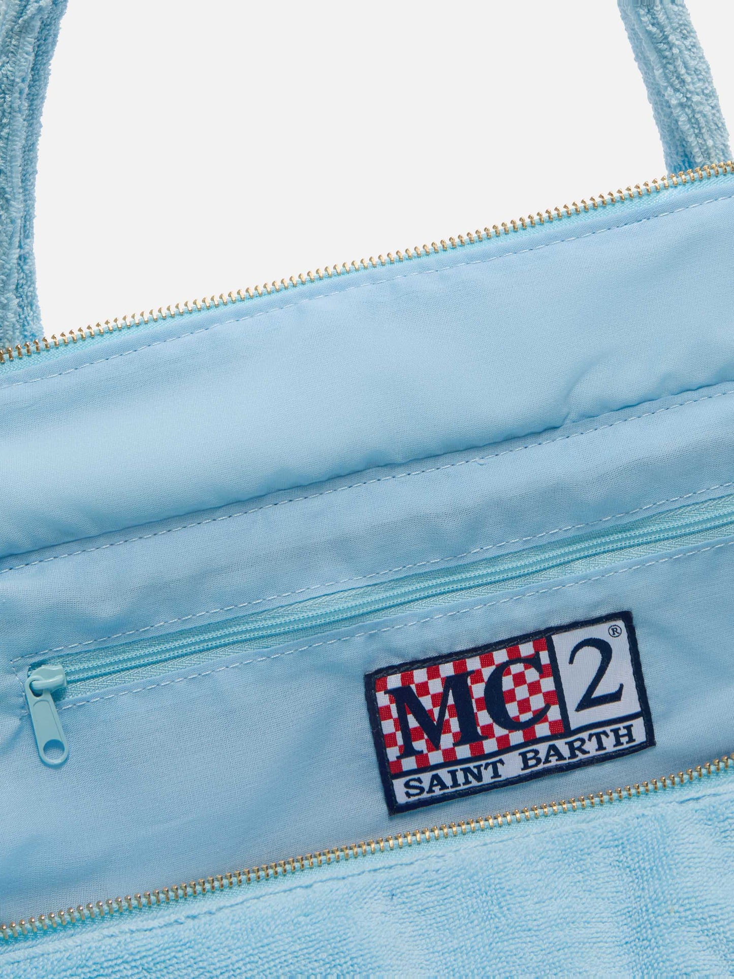 Light blue solid color terry effect Vanity regular bag