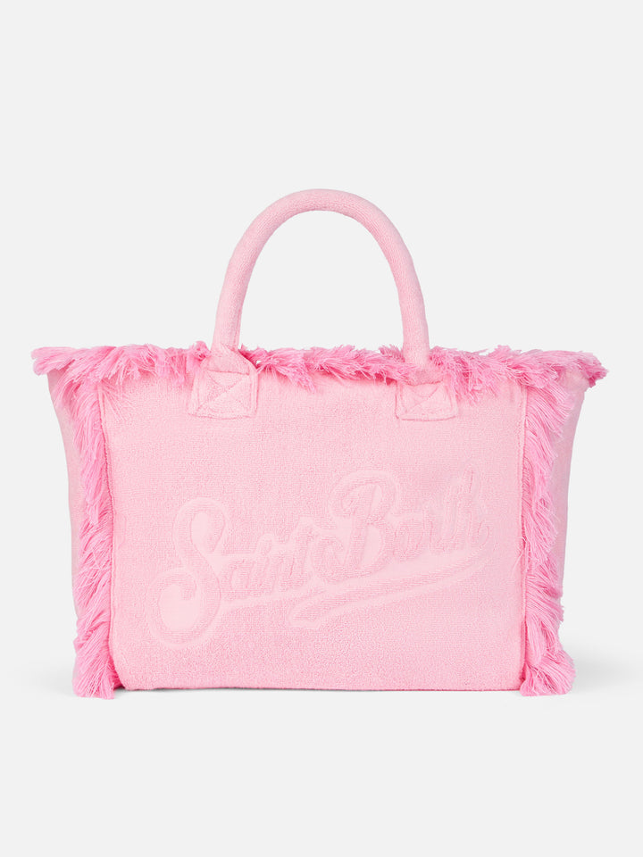 Rosa Tragetasche Vanity Terry mit geprägtem Logo