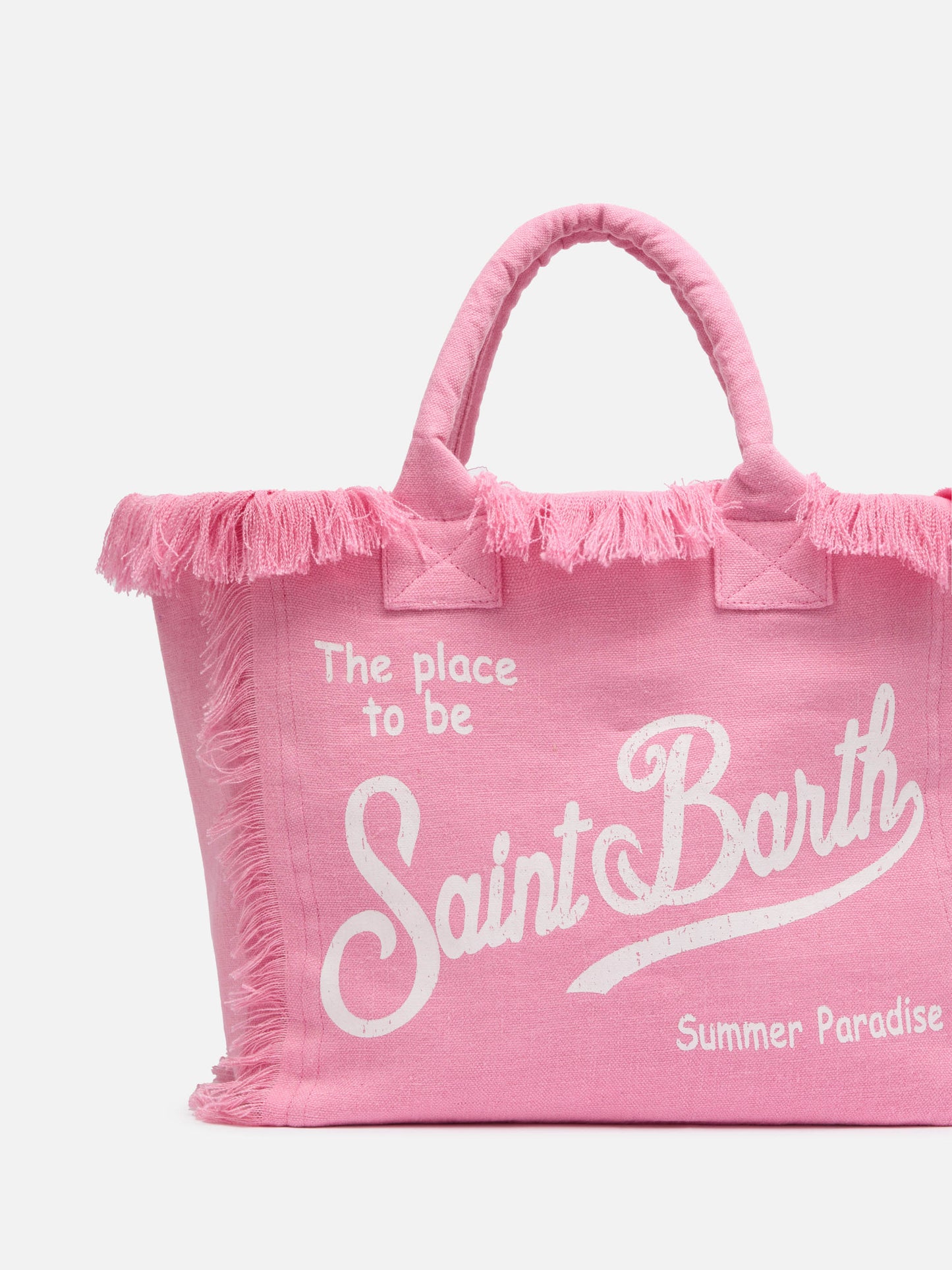 Vanity pink linen shoulder bag - MC2 Saint Barth