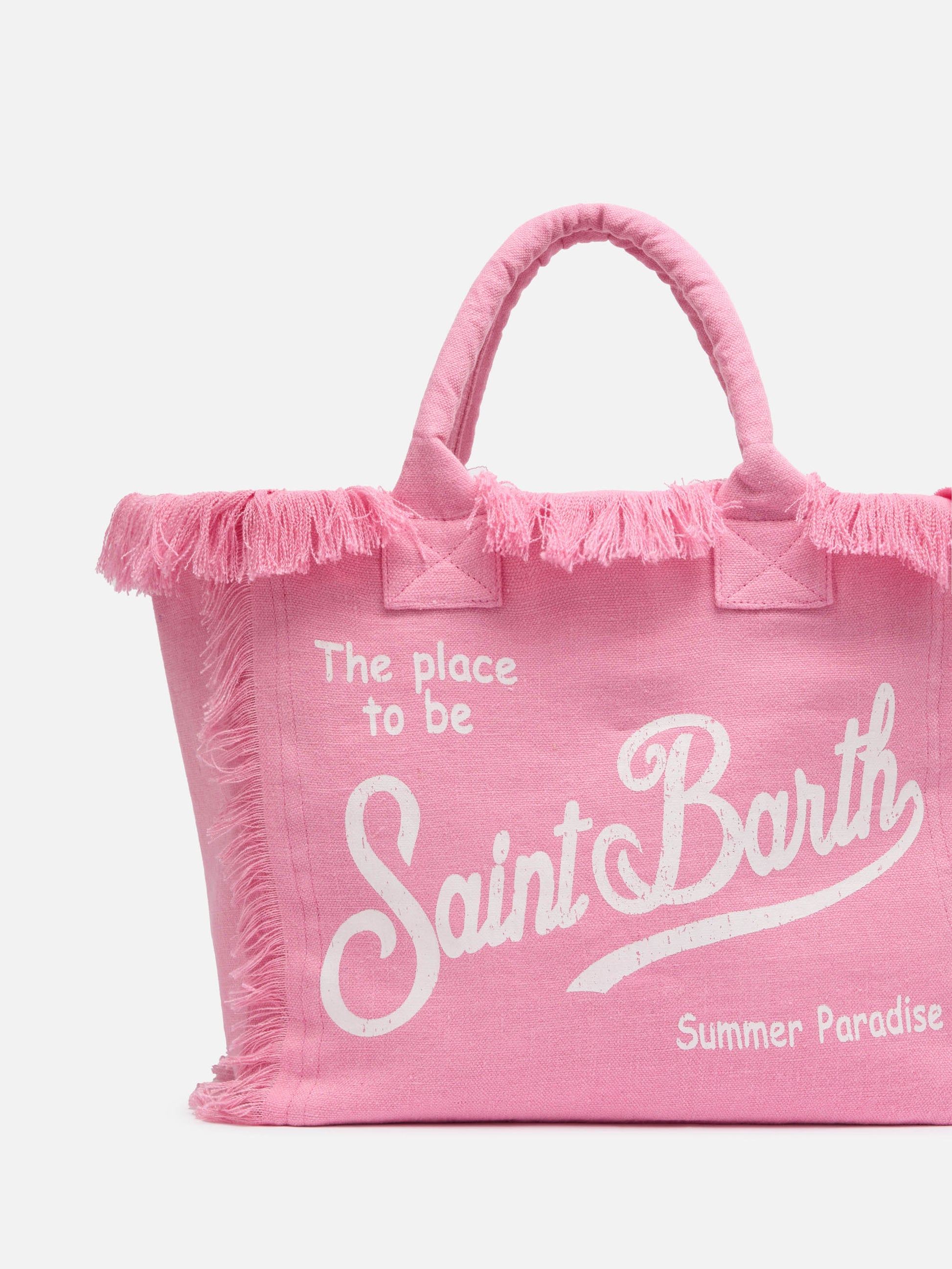 Vanity pink linen shoulder bag - MC2 Saint Barth