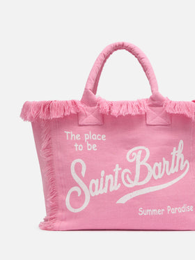 Vanity pink linen shoulder bag - MC2 Saint Barth