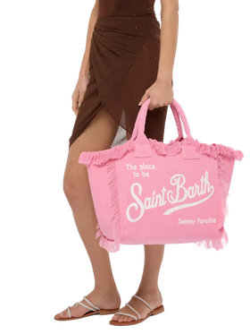 Vanity pink linen shoulder bag - MC2 Saint Barth