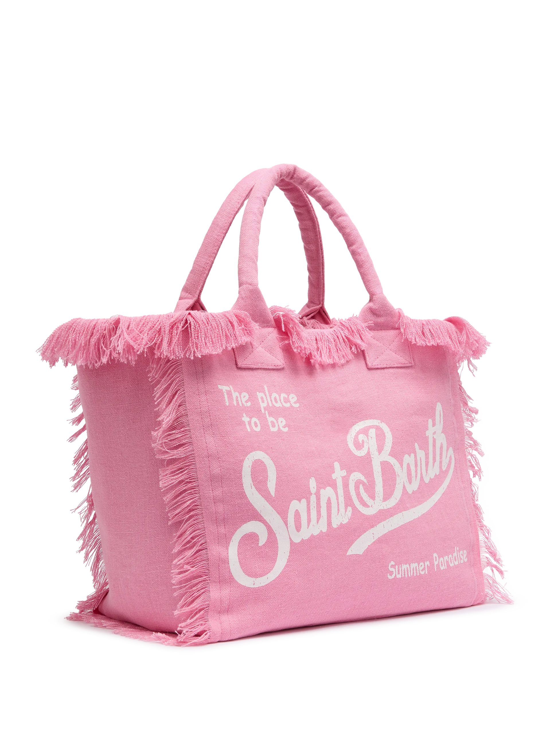 Vanity pink linen shoulder bag - MC2 Saint Barth