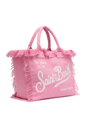 Vanity pink linen shoulder bag - MC2 Saint Barth