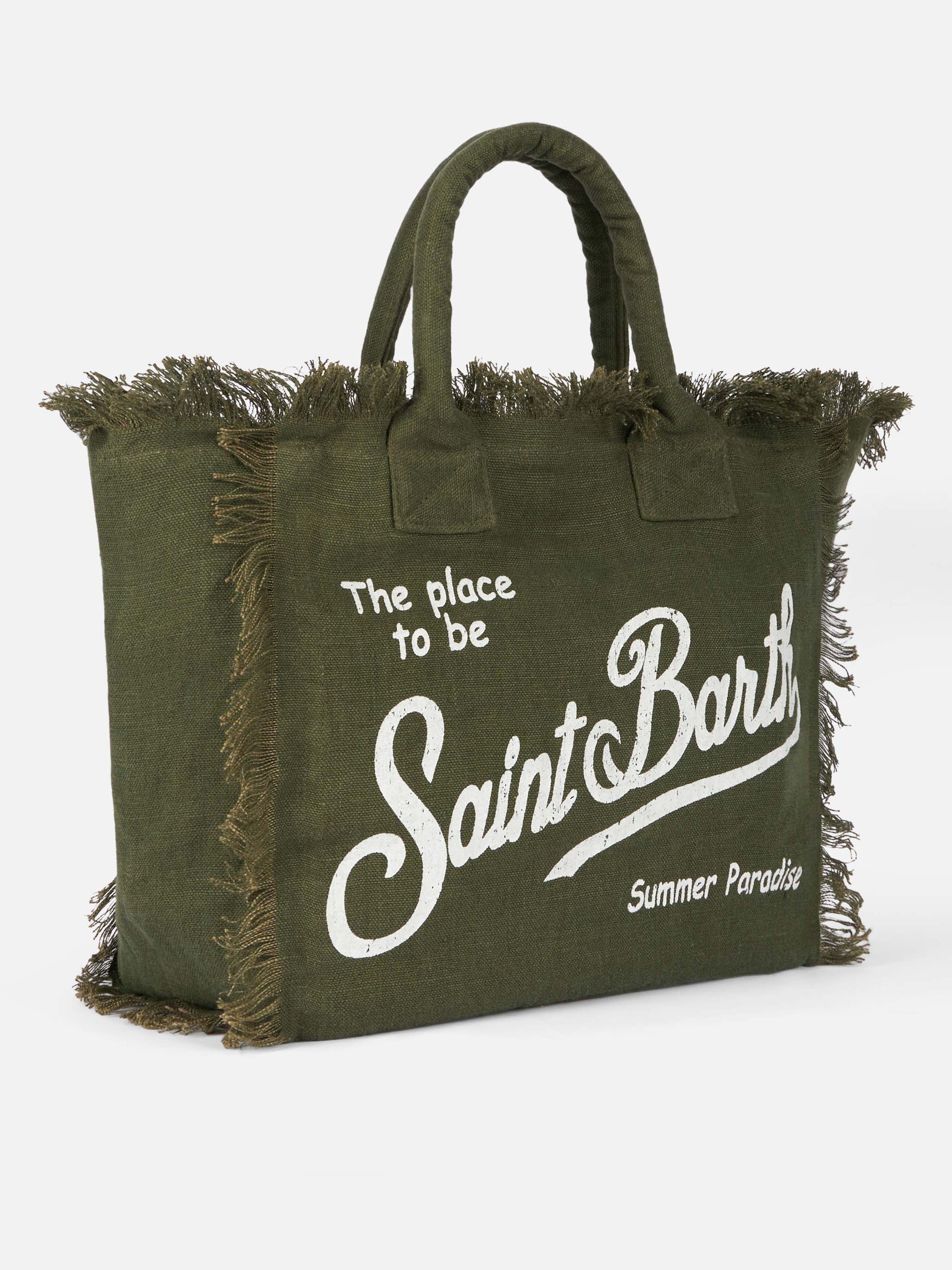 Vanity military green linen shoulder bag - MC2 Saint Barth