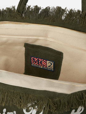 Vanity military green linen shoulder bag - MC2 Saint Barth