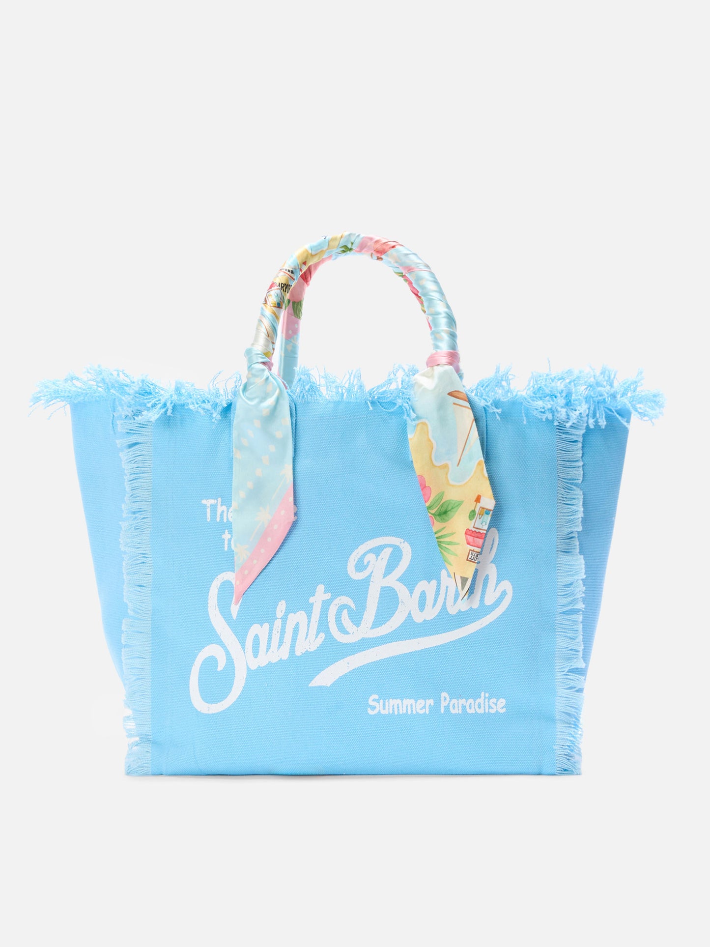 Bolso Vanity regular de lona azul claro con twill extraíble 